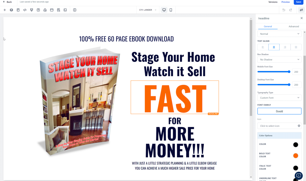 funnel editor 1 Showcase Like a Pro: The Power of High-Converting Landing Pages in Real Estate